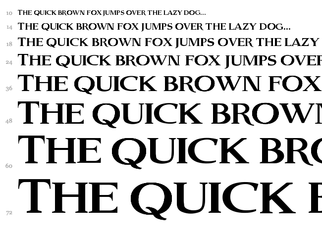 Old Serif Gut font waterfall